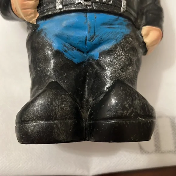 Vintage HARLEY DAVIDSON Biker Gnome  Motorcycle Leather Man Cave Decor - Picture 10 of 16